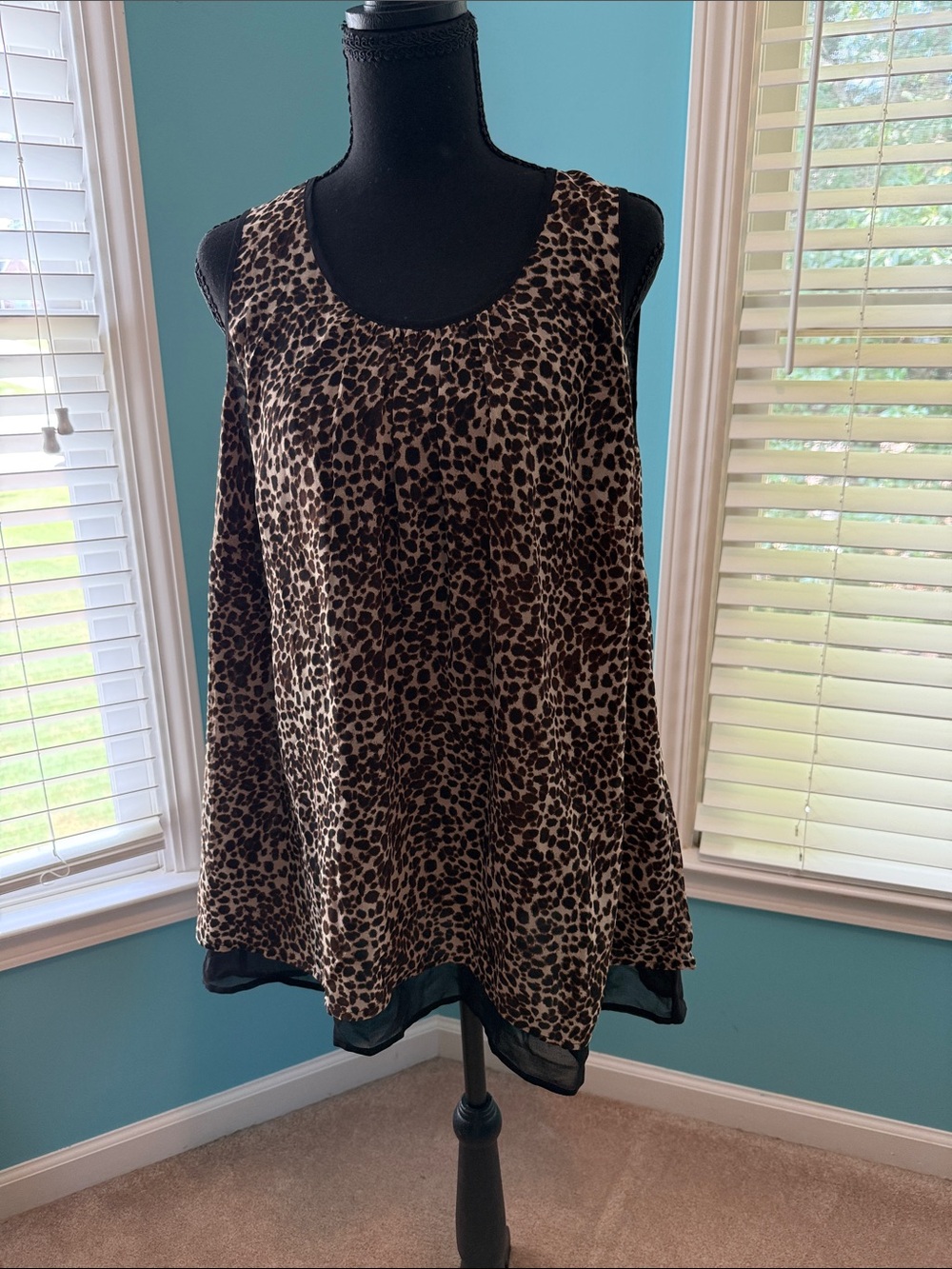 Daniel Rainn Leopard Print Layered Camisole in Brown and Black